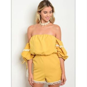 Tea & Cup Pompom Romper